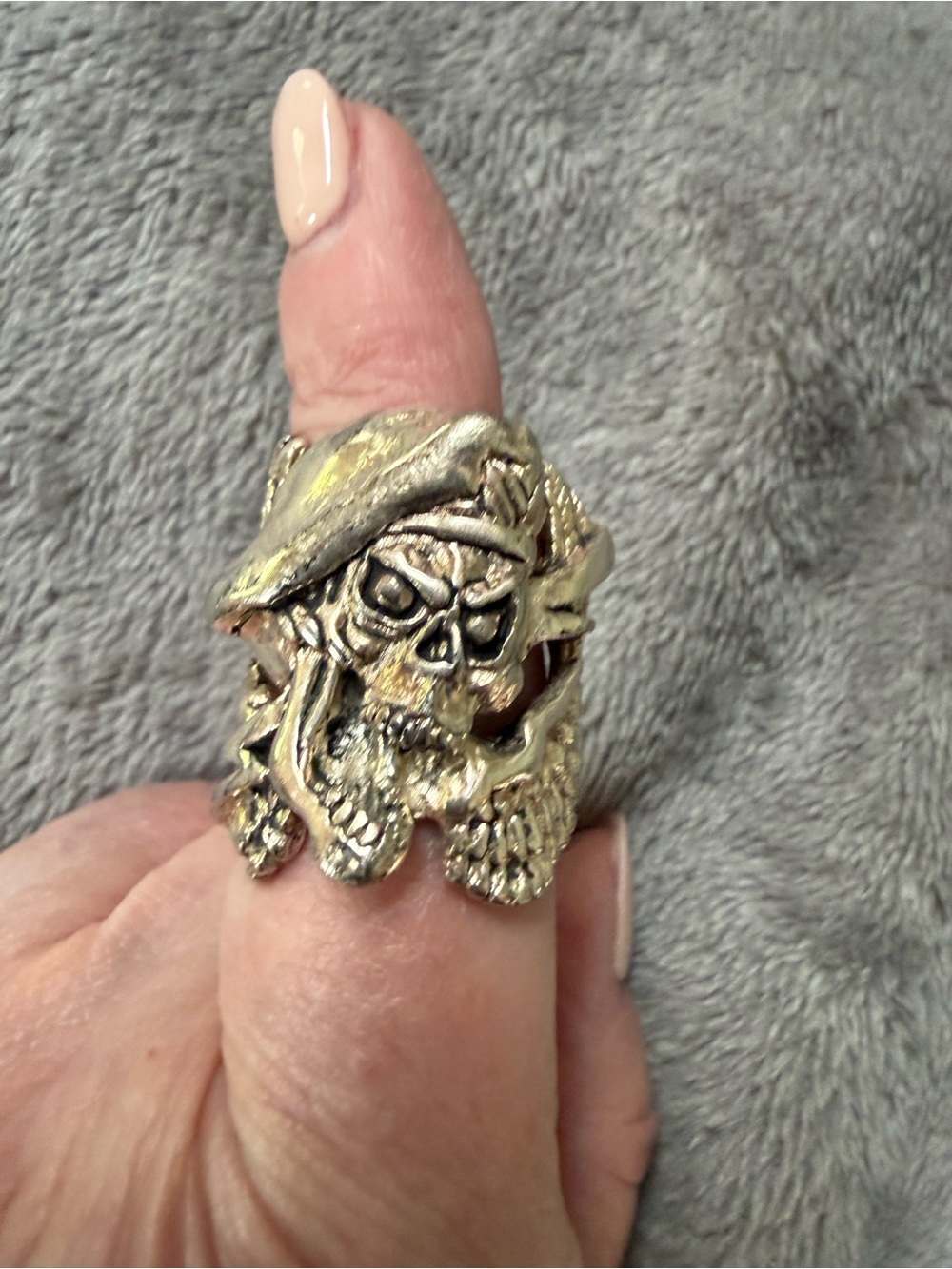 Gold Skull Pirate Ring - Men's Statement Accessory